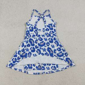 Vestido Deportivo Corto de Verano para Niñas Pequeñas, con Estampado Floral, Transpirable, de Algodón y Elastano, para Jugar Tenis, Yoga y Deportes, del Equipo de Fútbol Universitario RTS - Product Image 5