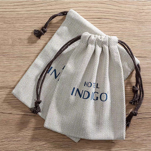 Wholesale Bulk Gift Hotel Bag Custom Logo Cotton <b>Drawstring</b> Bag Twill Fabric Dust <b>Pouch</b> for Gift Packaging - Product Image 4