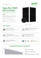 Panneau solaire Jinko Tiger Pro 550W 560W 570W bifacial demi-cellule N-Type double vitrage 72HC-BDVP Module PV Mono pour usage commercial