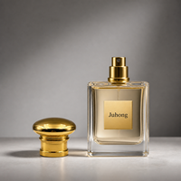 Tapa de Perfume de Aleación de Zinc con Logotipo Personalizado, Dorada, Lisa, Ovalada, con Múltiples Anillos, Ranuras Cilíndricas, Cubierta de Lujo para Botella de Perfume, Fabricante OEM