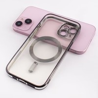 Coque en TPU électrolytique avec film d'objectif coque de téléphone anti-chute magnétique pour Samsung S22 S23 S24 S25 Ultra