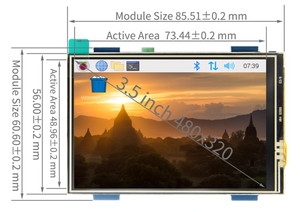 Màn hình cảm ứng 3.5 inch <span class=keywords><strong>HD</strong></span> <span class=keywords><strong>Raspberry</strong></span> <span class=keywords><strong>Pi</strong></span> 4 3B cho <span class=keywords><strong>Raspberry</strong></span> <span class=keywords><strong>Pi</strong></span> hỗ trợ đầu ra âm thanh và điều chỉnh độ sáng - Product Image 5
