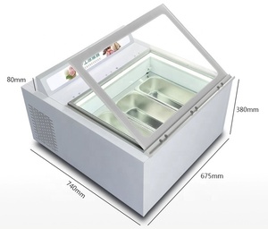 Gabinete de exhibición de helados y yogur de escritorio de puerta abierta de autoservicio Refrigerador enfriador de corte grueso para aplicación de pasteles - Product Image 1