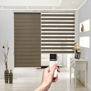 Tapparelle per finestre a distanza parasole elettrico orizzontale a doppio strato App automatica Alexa controllo blackout giorno <span class=keywords><strong>notte</strong></span> zebra blind - Product Image 1