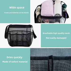 Custom Portable Drawstring <b>Foldable</b> Lightweight Quick Dry 8-Pocket Extra Large Shower <b>Bag</b> Multi-pocket Mesh <b>Beach</b> <b>Bag</b> - Product Image 3