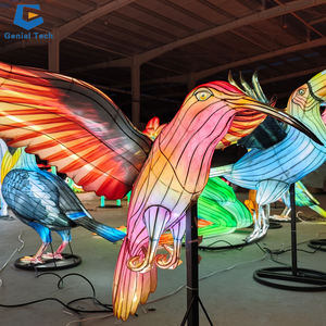 SGL064 Zigong fabrika özelleştirilmiş fener sergi kumaş hayvan papağan kuş fener festivali bahçe için - Product Image 5