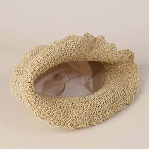 High Quality Women Summer Breathable <b>Sunscreen</b> Sun Hat Hand Crocheted Paper Straw Casual Fashion Fisherman Hat Beach Bucket Hat - Product Image 4