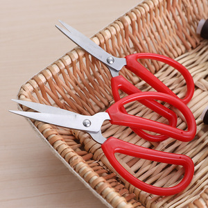 กรรไกรตัดผ้าสแตนเลส ด้ามจับสีแดง ขนาดเล็ก ขนาดใหญ่ ใช้ในบ้าน งานฝีมือ DIY - Product Image 4