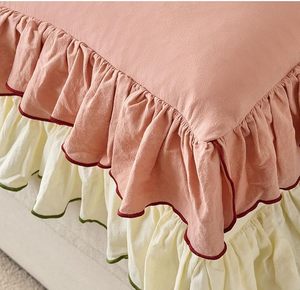 Housse de coussin décorative en coton à volants, couleur unie, rose magnifique, pour la maison - Product Image 3
