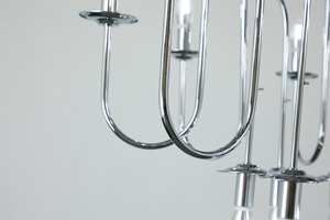 <span class=keywords><strong>Candelabro</strong></span> in metallo a 10 braccia con pavimento alto in argento trasparente personalizzato e moderno per la decorazione di un Hotel per la casa di nozze natale - Product Image 3