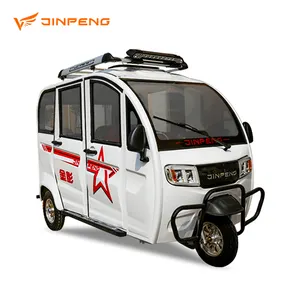 JINPENG 2023 모델 TL5 성인 동봉 큰 공간 저렴한 좋은 품질 오두막 전기 Tuk Tuk 관광 인력거 전기 세발 자전거