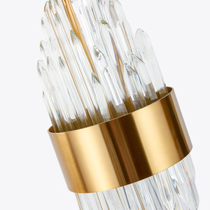 Lampe sur pied en verre moderne, Projection coucher de soleil, abat-jour en tissu avec Base en fer chromé pour la décoration du salon - Product Image 2