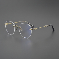 Lunettes de vue sans monture en titane pur ultra-légères, lunettes optiques sur mesure pour la myopie