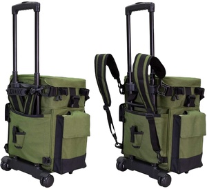Échantillon Gratuit : Sac à Dos de Pêche Vert Imperméable Grande Capacité avec Porte-Cannes et Roulettes pour Matériel de Pêche Sportive - Product Image 1