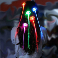 Barrettes lumineuses LED multicolores pour fête, tresses lumineuses à fibres optiques LED, pinces à cheveux lumineuses pour la musique, la danse et les étoiles
