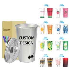 Oem kim loại màu thay đổi nhôm Đảng tái sử dụng cup lạnh uống lạnh cup với logo riêng của bạn - Product Image 1