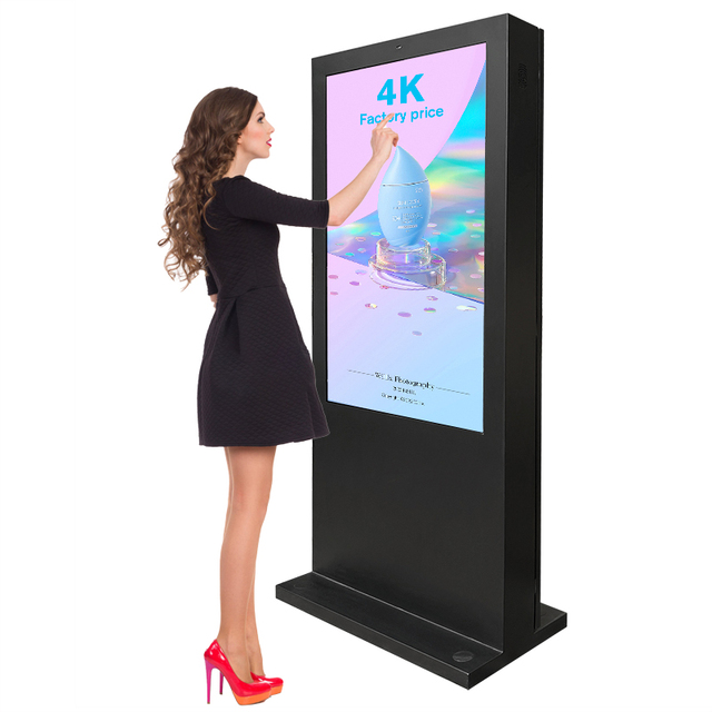 43 49 55 65 Inch Touch Screen IP 65 Waterproof Dust Proof Outdoor Floor Stand Lcd Advertising Display Digital Signage