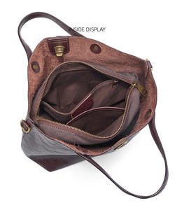 New High Quality Vegetable Tanned Cowhide Women's Handbag <b>Briefcase</b> Vintage Style Genuine <b>Leather</b> Ladies Bag - Product Image 5