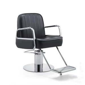 Poltrona da Barbiere di Lusso in Acciaio Inossidabile, Sedia Idraulica per Taglio, Permanente e Styling con Seduta in Pelle - Product Image 6