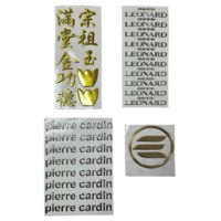 Insigne d'emblème de décalcomanie 3D en PVC souple autocollants de logo de plaque signalétique en plastique doré personnalisés