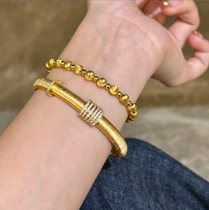 Bracciale di lusso di fascia alta italiana braccialetto intrecciato in oro intrecciato braccialetto in oro spazzolato in rame artigianale festa di nozze - Product Image 5