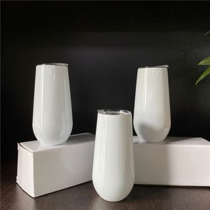 Tasses à bière, café, eau, de voyage, en forme d'œuf, 6 oz, vierges pour sublimation, gobelets à vin avec couvercle - Product Image 4