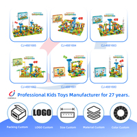 Chengji éducatif bricolage assembler dinosaure briques coulissantes piste jouets enfants Table 2 en 1 planche à dessin bloc de construction Table