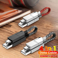 Cable de Carga Rápida Multifuncional EONLINE 4 en 1, 60W, 100W, 240W, con Llavero, PD de 27W para Android, TIPO-C 60W, QC 18W, Cable de Datos de Carga Rápida