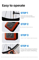 Pompe à air portable ETENWOLF Yilang en aluminium, alimentée par batterie, avec manomètre et sac de rangement, pour vélos de route et motos