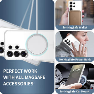 Высококачественный магнитный чехол для телефона с защитой объектива для Samsung S26 Ultra, белый, с эффектом кожи, для S25 24 - Product Image 4