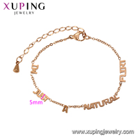 77390 xuping bijoux lettre A bijoux en acier inoxydable mode élégant niche design ins luxe liquidation vente bracelet