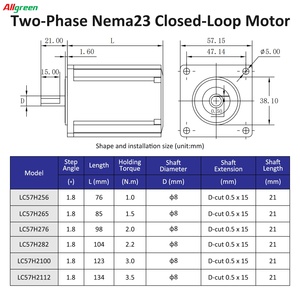 ชุดควบคุมมอเตอร์สเต็ปเปอร์ DC24V~50V 3/4A 1000PPR แรงบิด 1/1.5/2/2.2/3/3.5 นิวตันเมตร 2 เฟส Nema23 แบบวงปิด 2 แกน - Product Image 6