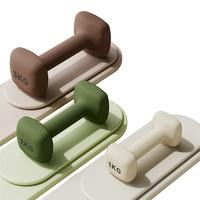 Haltères carrés en fonte avec revêtement PVC souple antidérapant pour bras, épaules, Pilates, équipement de fitness à domicile, ensemble d'haltères d'exercice
