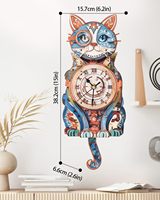Kit de bricolage puzzle horloge mécanique 3D en bois Steampunk en forme de chat, découpe laser, pour adultes, sculpture en bois, décoration intérieure, MOQ flexible