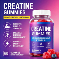 Complément alimentaire en gommes pour adultes à marque privée, créatine monohydrate, collagène, antioxydant, pour l'énergie, la musculation et le soutien immunitaire