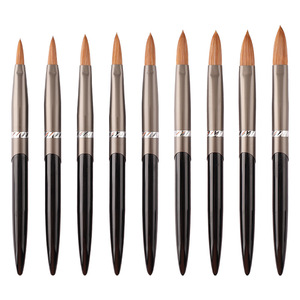 Pinceau à ongles rond 100% Kolinsky Sable, manche en bois cristallin, taille internationale allemande, outil professionnel de manucure et de beauté - Product Image 6