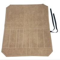 Sac à couteaux portable en toile vert armée, 7 pièces, durable, pour le camping, le rangement des ustensiles de cuisine