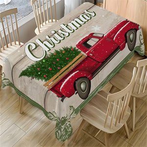 Mantel Rectangular de Poliéster para Mesa de Navidad, Venta al por Mayor de Fábrica, Decoración para Fiestas Navideñas - Product Image 2