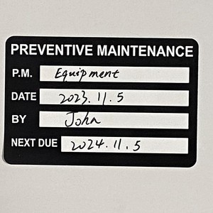 Etiquetas de Mantenimiento Preventivo para Máquinas y Equipos, Papel Personalizado Multilínea, 500 por Rollo - Product Image 3
