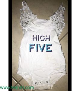 Mamelucos de Bebé con Diseño de Alas de Encaje, Mameluco de Bebé Bonito, Fabricante de India, Venta en Línea, Algodón Orgánico de Bambú - Product Image 4