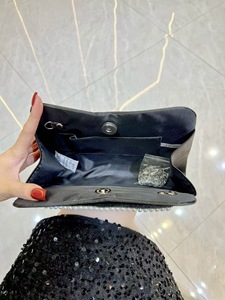 New Fashion Pearl Beaded Chain <b>Clutch</b> Bag Simple Light Luxury Evening Party Magnetic Buckle Polyester Rhinestone Tanjing - Product Image 3