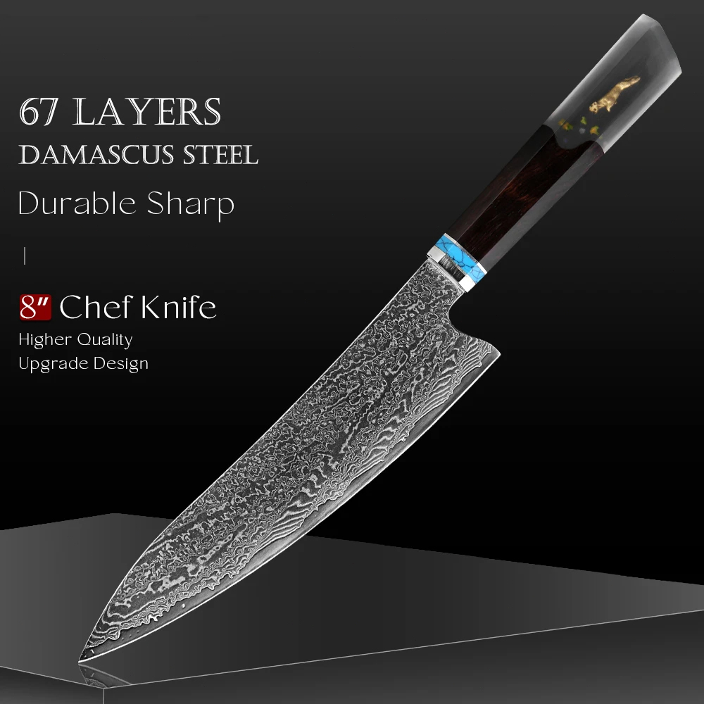 Chef knife 67 layers Damascus steel VG10 core