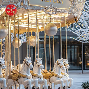 Công viên giải trí cưỡi Mini Con Carousel ngựa vui vẻ đi vòng Kiddie cưỡi Carousel ngựa nhỏ băng chuyền sân chơi bán - Product Image 5