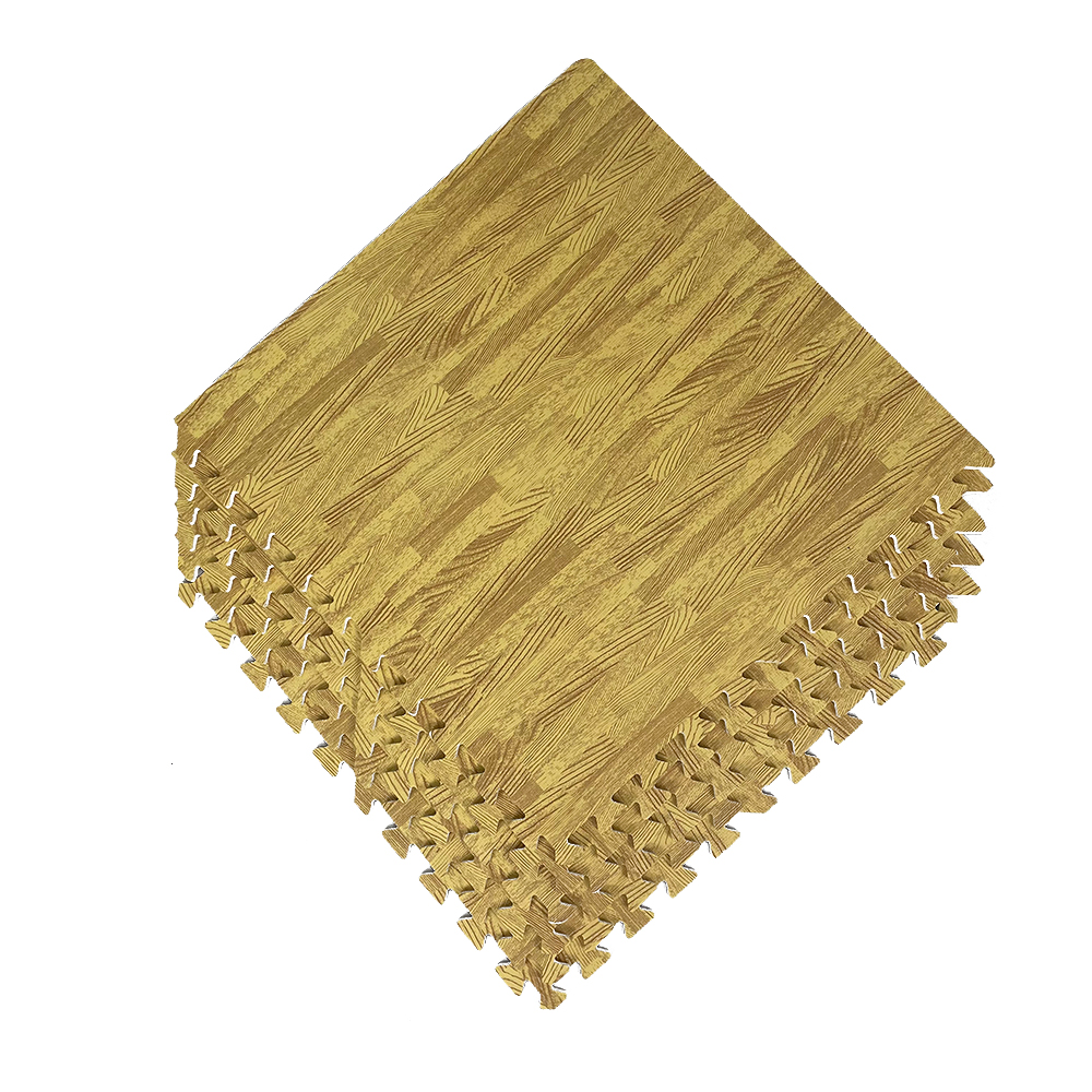 Good quality Customer Preferred Wooden Effect Soft Lightweight EVA Foam Floor Mat For Gym Yoga Exercise Play