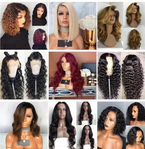 La luz del sol 13*4 pelucas delanteras de encaje brasileño pelucas de cabello humano para las mujeres negras, de Color Natural 13*6 Remy rizado pelucas delanteras de encaje - Product Image 5