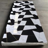 Revêtement mural en vinyle PVC marbré brillant doré, 280-290 cm, feuille de marbre PVC UV, carrelage imperméable, panneaux muraux en marbre PVC