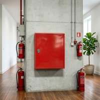 Boîte de rangement pour tuyau d'incendie rouge, recyclable et durable, à porte simple, pour équipement et accessoires de lutte contre l'incendie - Vente chaude