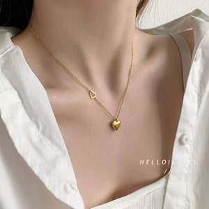 Collar con Colgante de Borla Geométrica de Acero Inoxidable de Alta Gama, Diseño Original de Frijol Dorado, Cadena <span class=keywords><strong>para</strong></span> Clavícula, Moderno <span class=keywords><strong>para</strong></span> Otoño e Invierno - Product Image 2