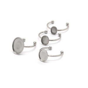 Bagues vierges ovales pour cabochons, composants de bijoux, kits de fabrication de bijoux, plateaux de sertissage ouverts, bases plates pour la création de bijoux DIY - Product Image 5