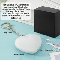 Porte-clés Veilleuse Tactile en ABS en Forme de Cœur avec Logo Personnalisable, Alimentation USB, Contrôle Tactile, Petit et Lumineux